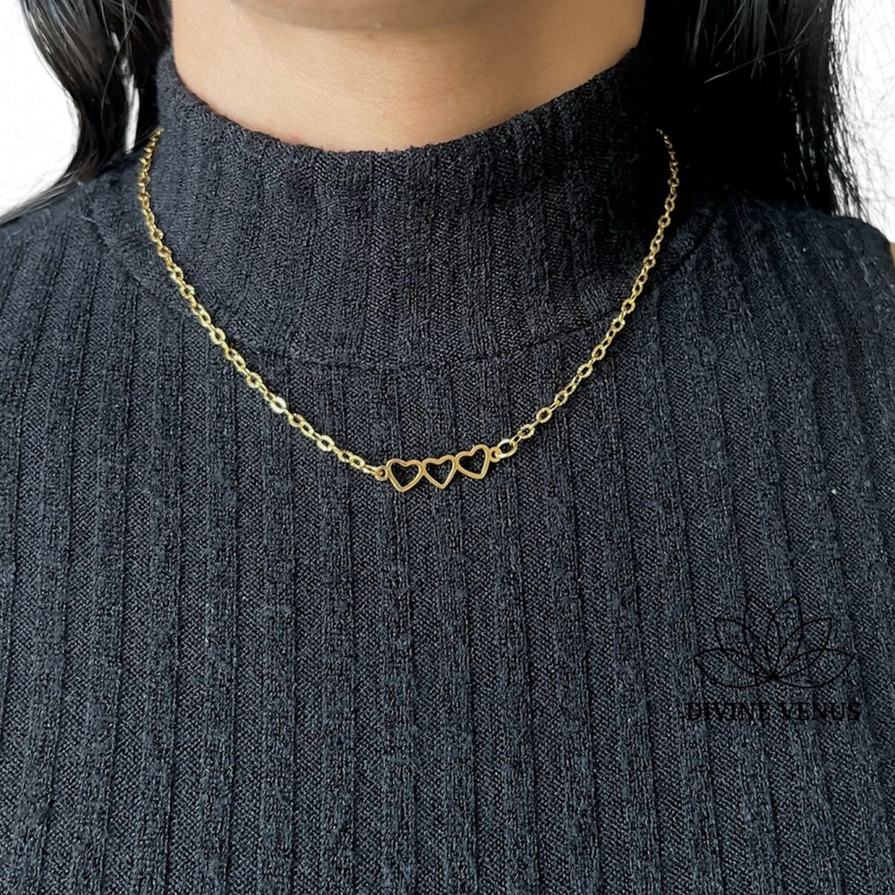 Linked Hearts Necklace | Gold Plated Stainless Steel | Handmade With Love 🫶🏼